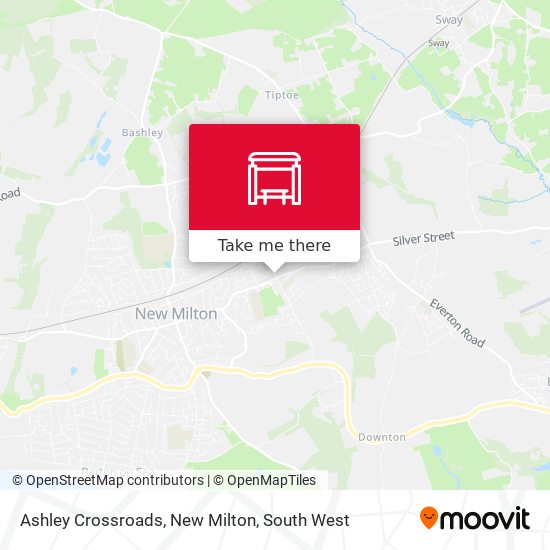 Ashley Crossroads, New Milton map