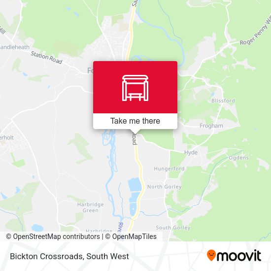 Bickton Crossroads map
