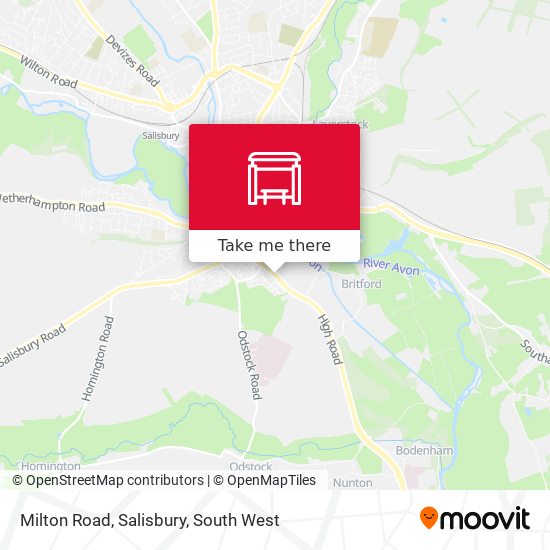 Milton Road, Salisbury map