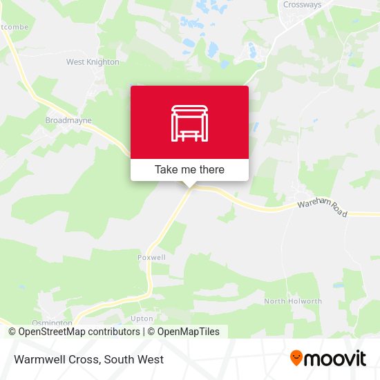 Warmwell Cross map