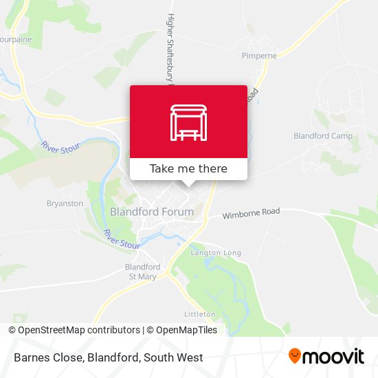 Barnes Close, Blandford map