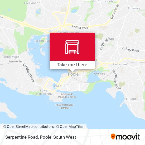 Serpentine Road, Poole map