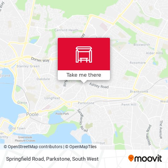 Springfield Road, Parkstone map