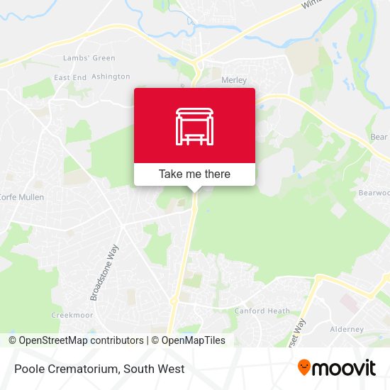 Poole Crematorium map
