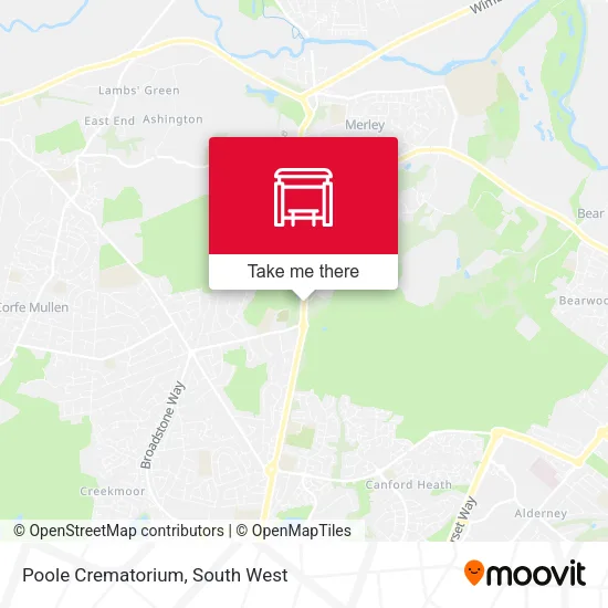 Poole Crematorium map