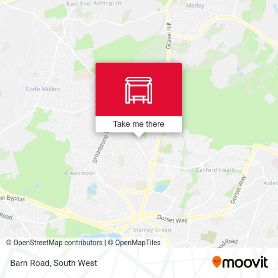 Barn Road, Broadstone map