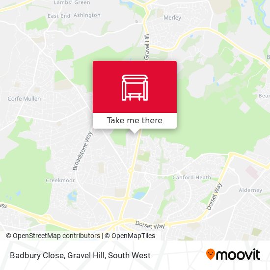 Badbury Close, Gravel Hill map