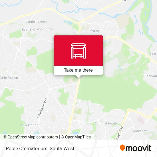 Poole Crematorium map