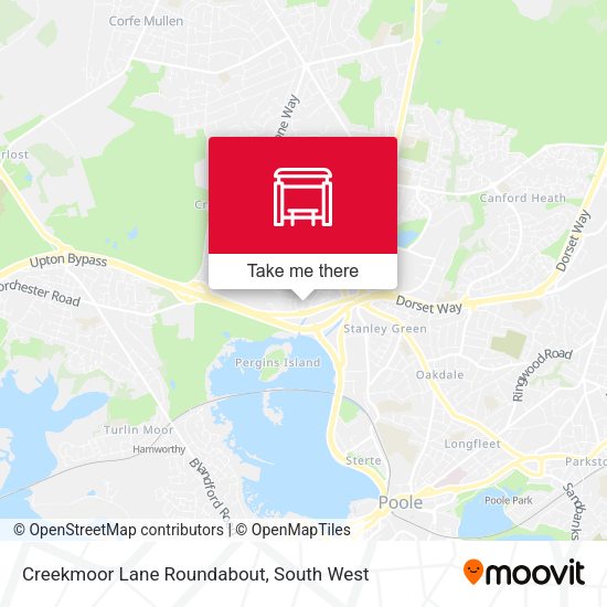 Creekmoor Lane Roundabout map
