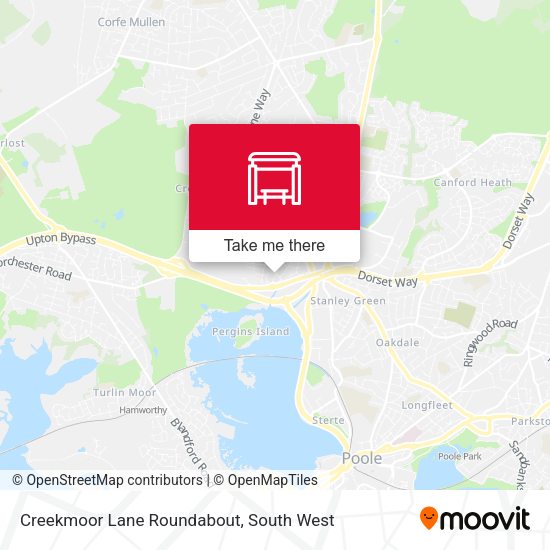 Creekmoor Lane Roundabout map