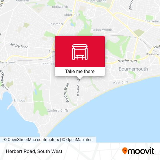 How to get to Herbert Road, Branksome Park in South West by Bus or Train?