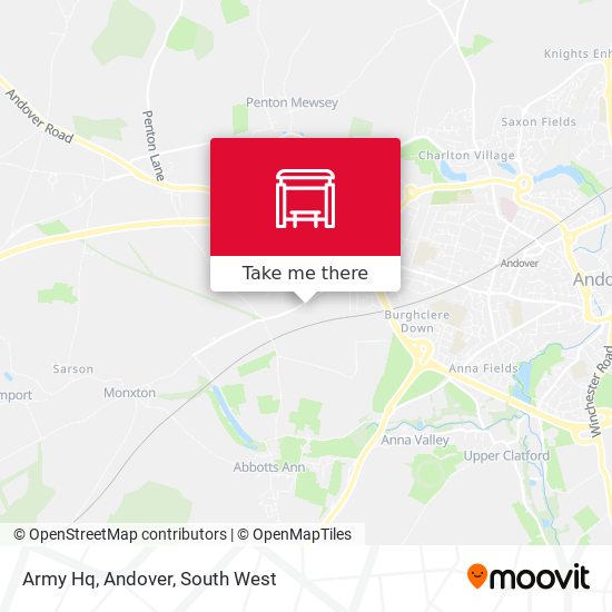 Army Hq, Andover map