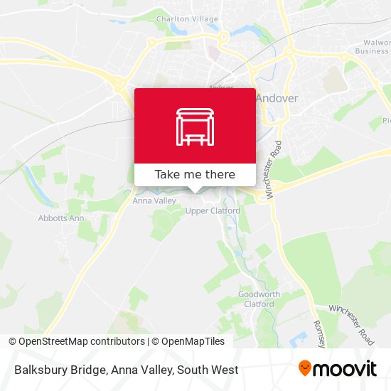 Balksbury Bridge, Anna Valley map