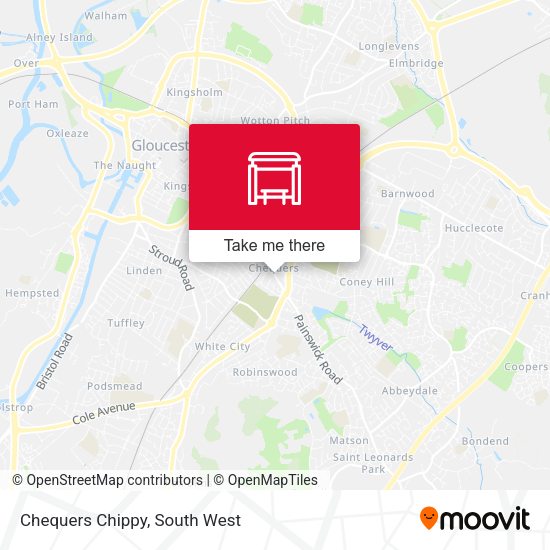 Chequers Chippy, Gloucester map