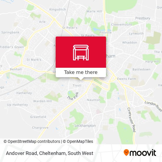 Andover Road, Cheltenham map
