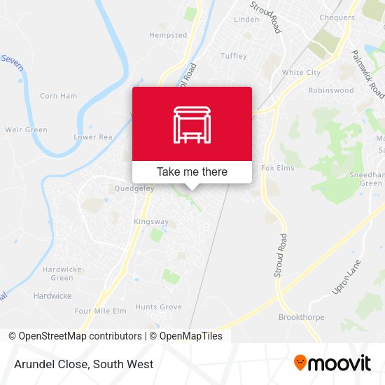 Arundel Close, Lower Tuffley map