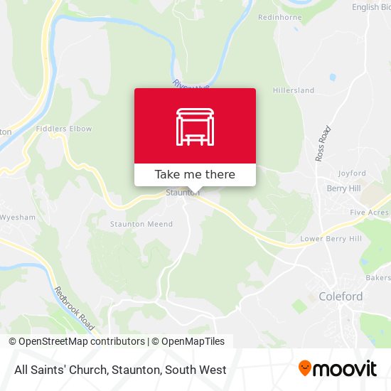 All Saints' Church, Staunton map