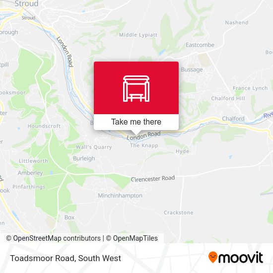 Toadsmoor Road map
