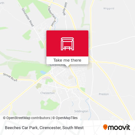 Beeches Car Park, Cirencester map