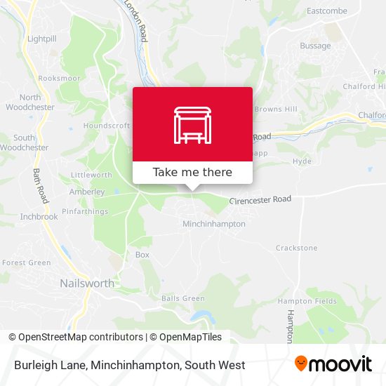 Burleigh Lane, Minchinhampton map