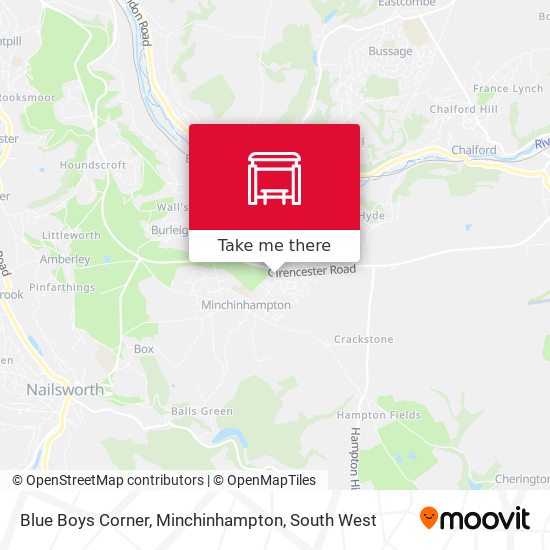 Blue Boys Corner, Minchinhampton map