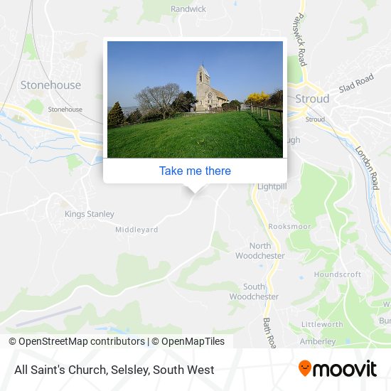 All Saint's Church, Selsley map