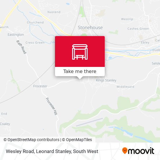 Wesley Road, Leonard Stanley map