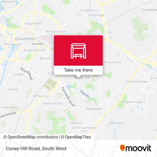 Coney Hill Road map