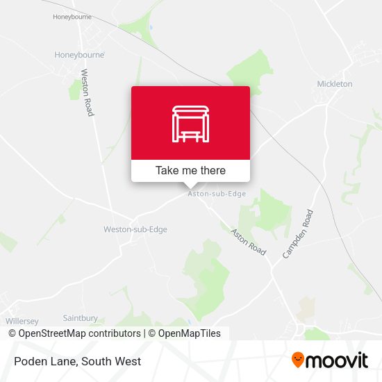 Poden Lane map