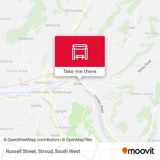 Russell Street, Stroud map