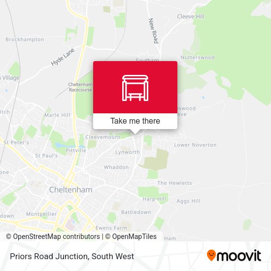 Priors Road Junction map