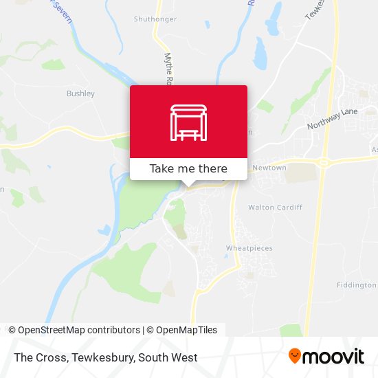 The Cross, Tewkesbury map