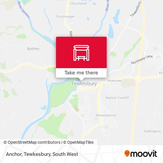 Anchor, Tewkesbury map