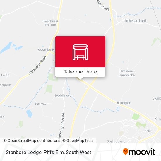 Stanboro Lodge, Piffs Elm map