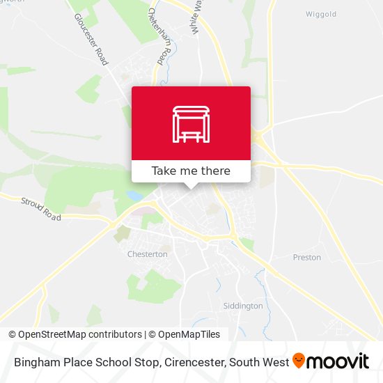 Bingham Place School Stop, Cirencester map