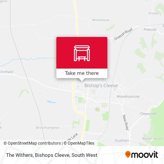 The Withers, Bishops Cleeve map