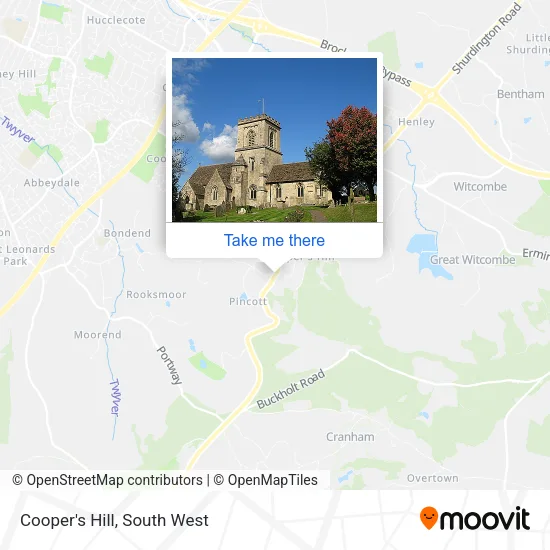 Cooper's Hill map