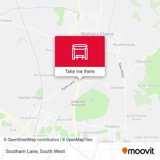 Southam Lane map