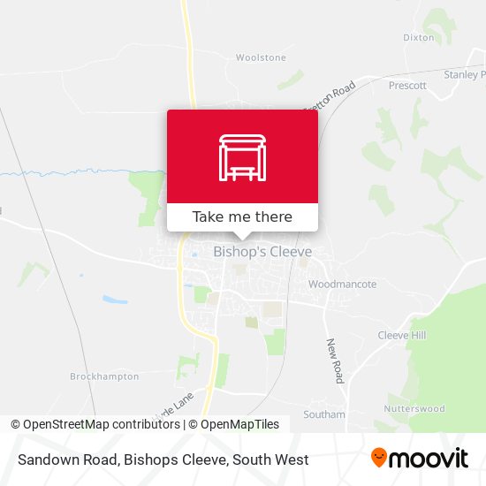 Sandown Road, Bishops Cleeve map