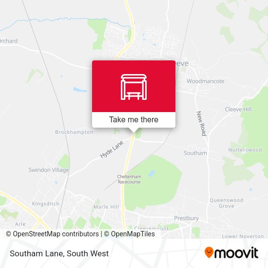 Southam Lane map