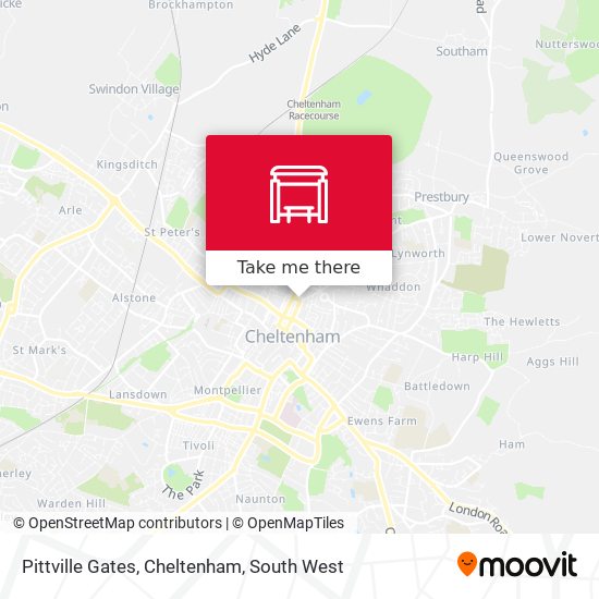 Pittville Gates, Cheltenham map