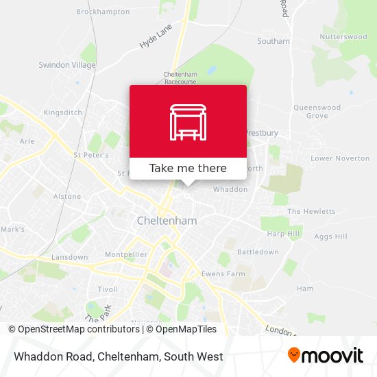 Whaddon Road, Cheltenham map