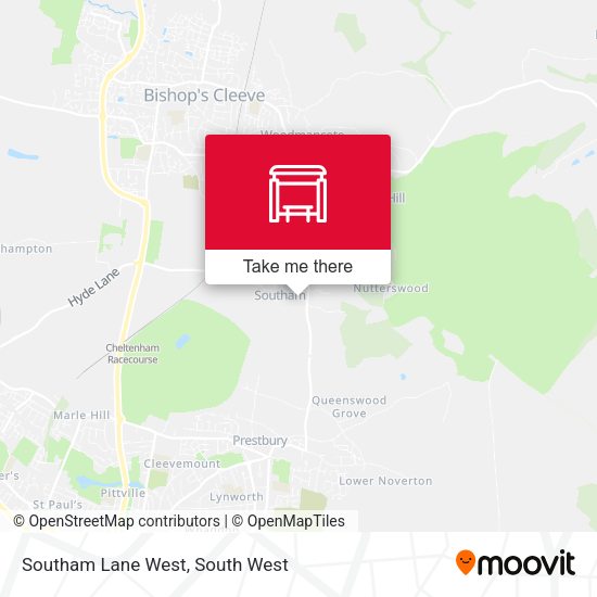 Southam Lane West map