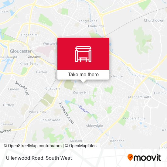 Ullenwood Road map