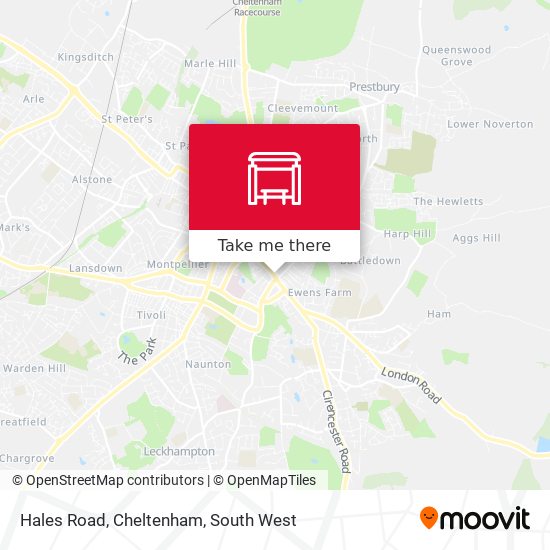 Hales Road, Cheltenham map