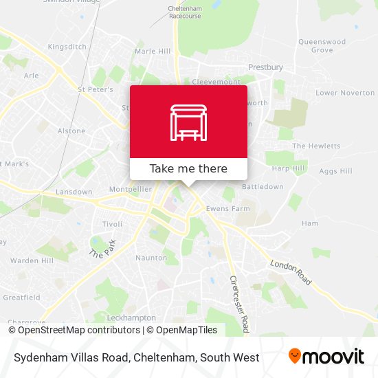 Sydenham Villas Road, Cheltenham map