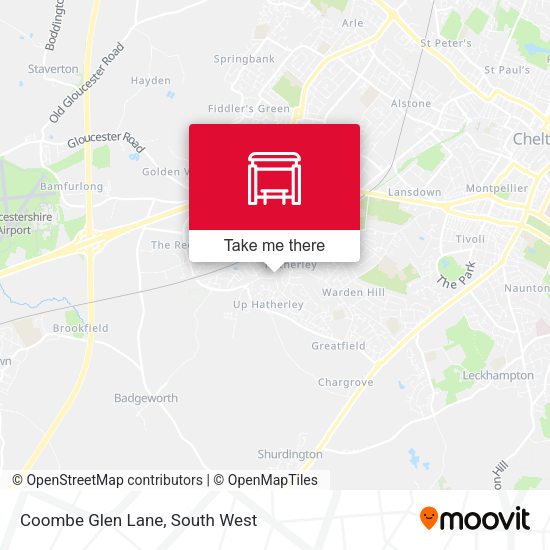 Coombe Glen Lane map