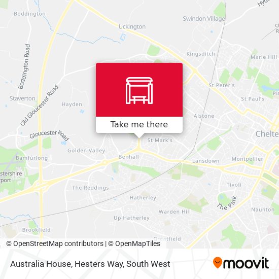 Australia House, Hesters Way map