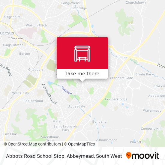 Abbots Road School Stop, Abbeymead map