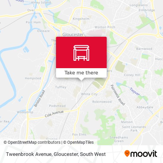 Tweenbrook Avenue, Gloucester map